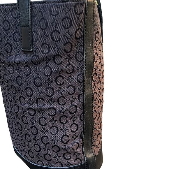 Celine Brown and Black Macadam Shoulder Bag Tote GUC - Picture 6 of 17